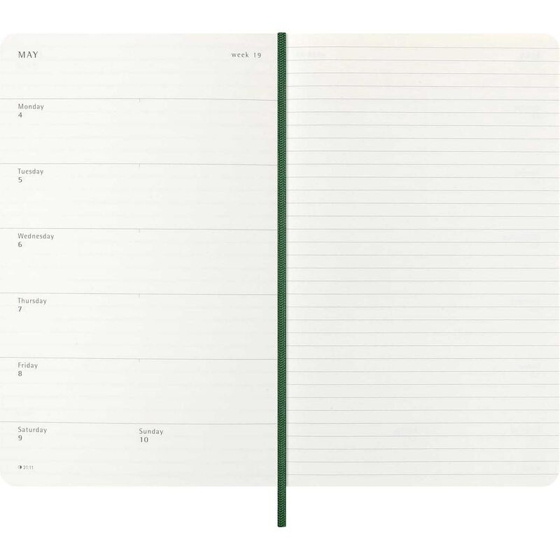 Moleskine Diary 12 Month Weekly + Notes SC Large Myrtle Green 2026 image number 1